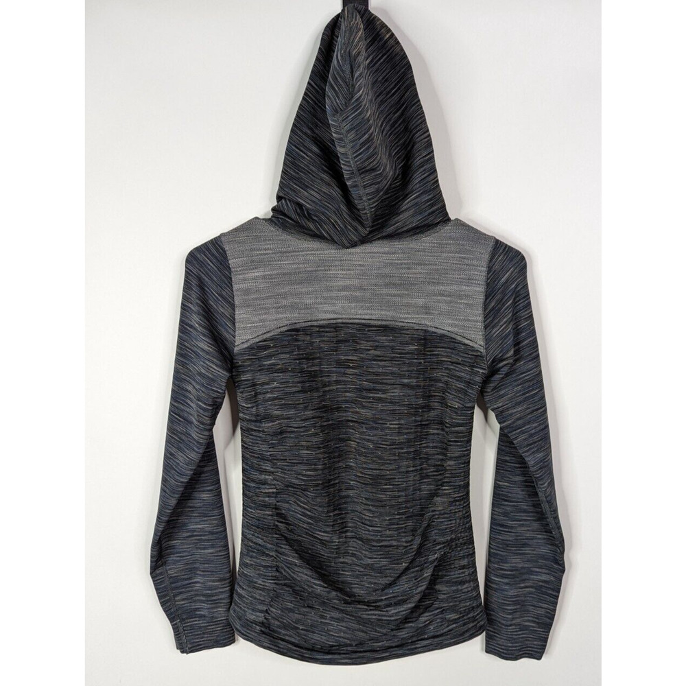 Athleta Women's S Gray Space Dye Radiance Fitted Long Sleeve Active Hoodie Top - Picture 3 of 7